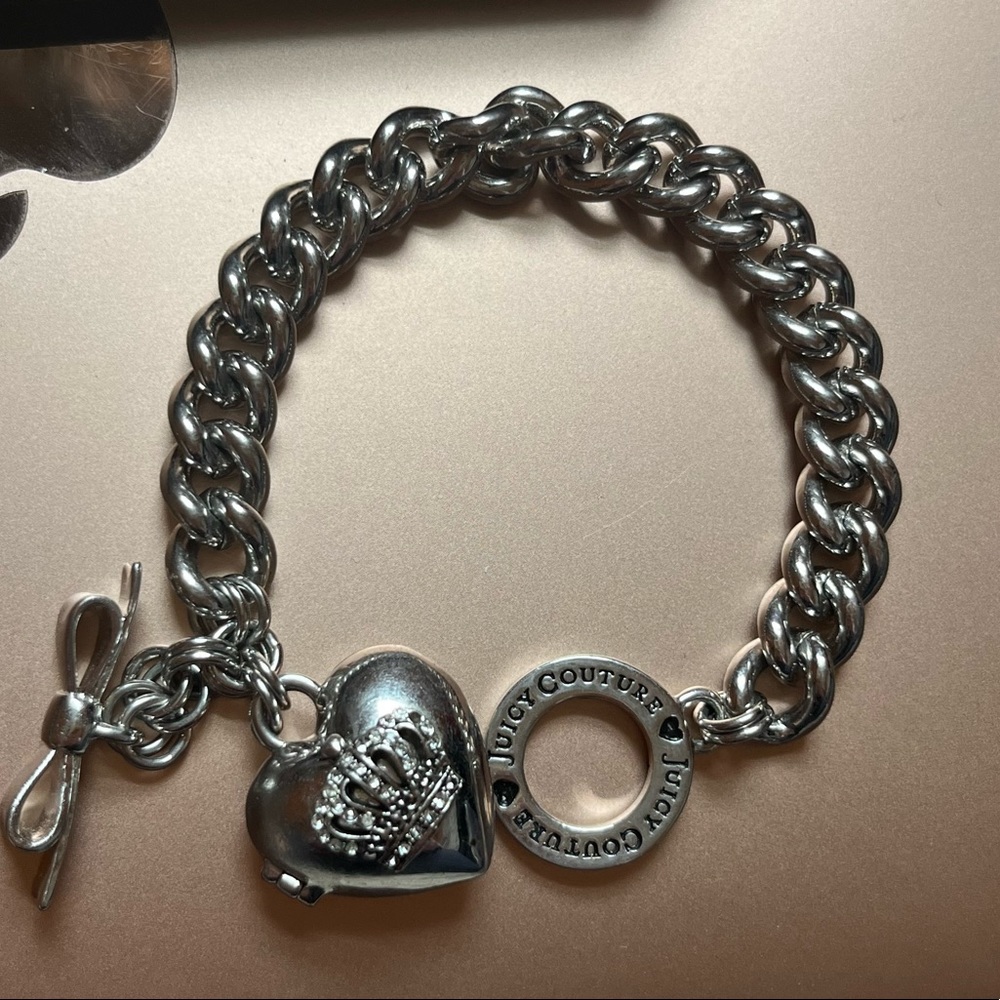 Juicy Couture Silver bracelet locket charm